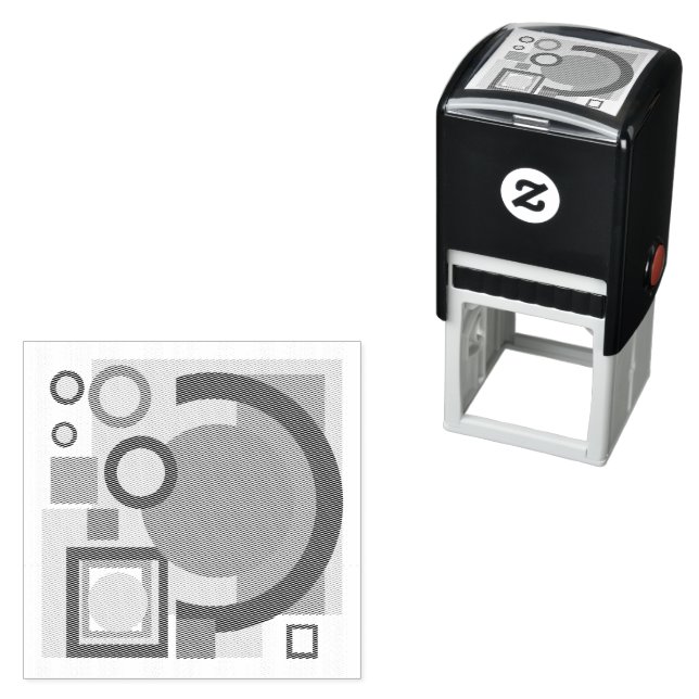 Carimbo Auto Entintado Risógrafo geométrico de retrô-safra, risoprint (In Situ)