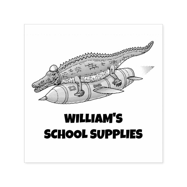 Carimbo Auto Entintado Rocket Crocodile (Design)