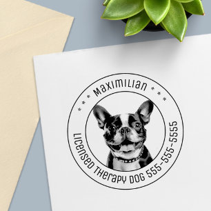 Carimbo Auto Entintado Ronda de Fotografias de Cachorro-Grande Francês