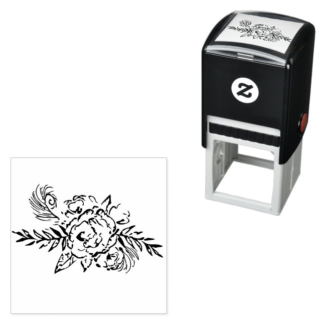 Carimbo Auto Entintado Rosa e Peacock (In Situ)