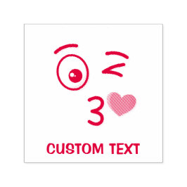 Carimbo Auto Entintado Rosto Jogando Beijo