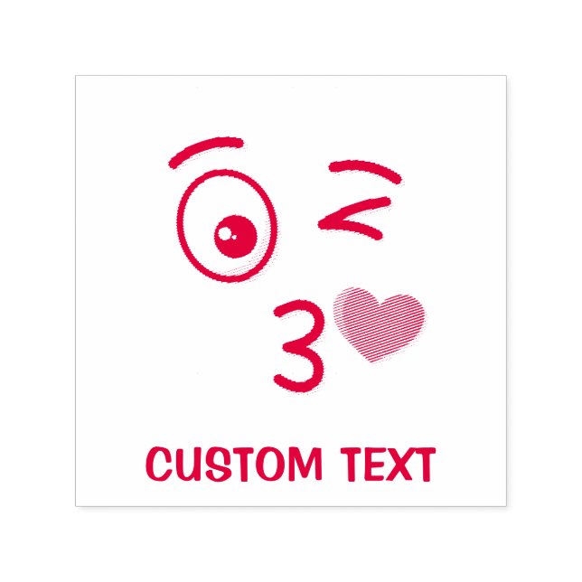 Carimbo Auto Entintado Rosto Jogando Beijo (Design)