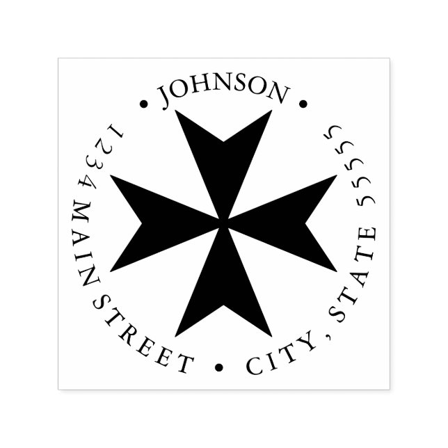 Carimbo Auto Entintado Rótulo de devolução cruzada maltês (Design)