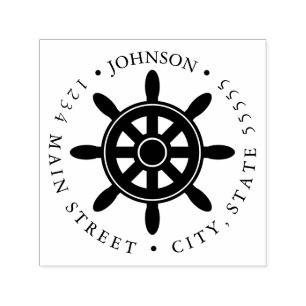 Carimbo Auto Entintado Rótulo de devolução da silhueta das rodas do navio