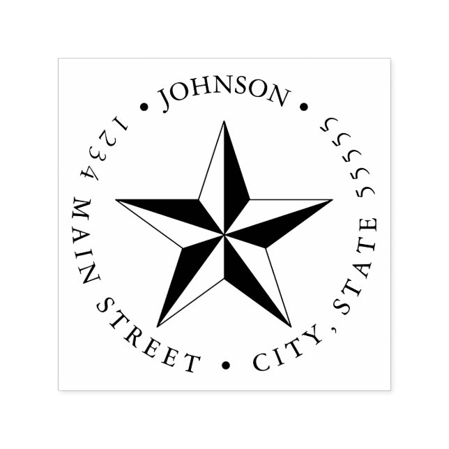 Carimbo Auto Entintado Rótulo de devolução de estrelas náuticas (Design)