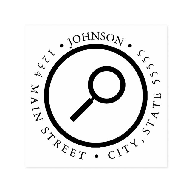 Carimbo Auto Entintado Rótulo de devolução do detetive de aumento simples (Design)