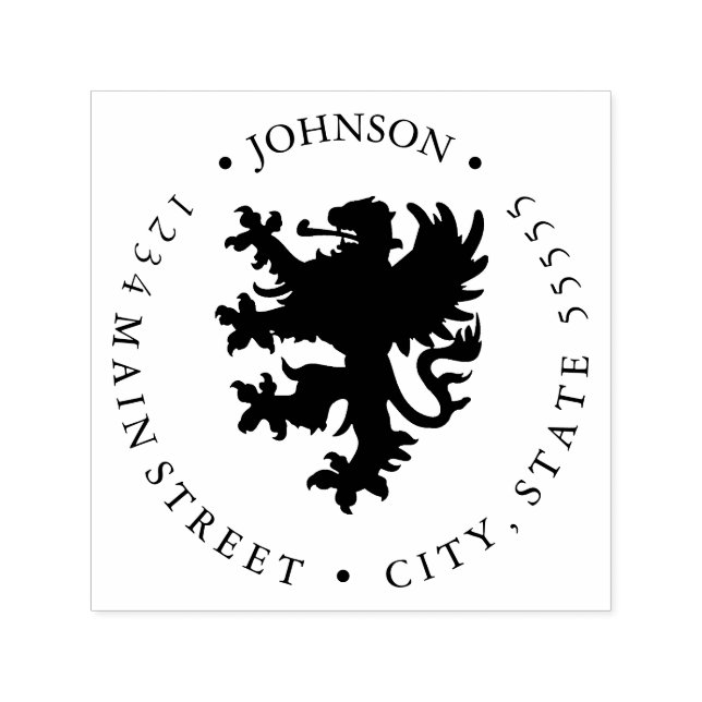 Carimbo Auto Entintado Rótulo de devolução do Leão Herálseco Chimera (Design)