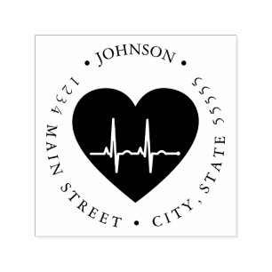 Carimbo Auto Entintado Rótulo de devolução do monitor cardíaco EKG de