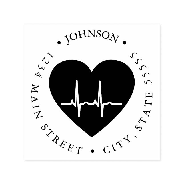 Carimbo Auto Entintado Rótulo de devolução do monitor cardíaco EKG de Cor (Design)