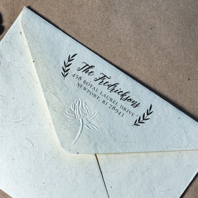 Carimbo Auto Entintado Rótulo de Endereço de Retorno do Nome da Família R (Rubber Stamp Mock-up)