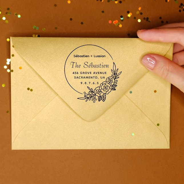 Carimbo Auto Entintado Round Wedding (Criador carregado)