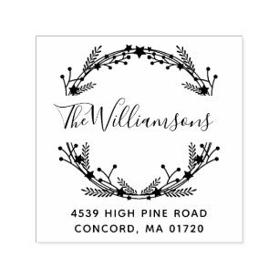 Carimbo Auto Entintado Rua de Natal russa Endereço de devolução de nom