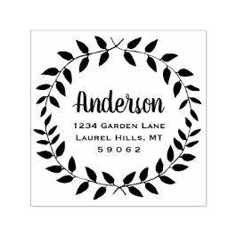 Carimbo Auto Entintado Rustic Country Greenery Family Name Endereço de de