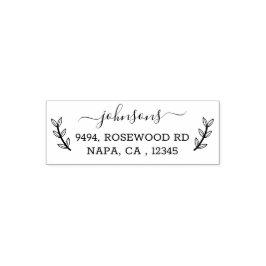 Carimbo Auto Entintado Rustic Floral Chic Lettered Return Address