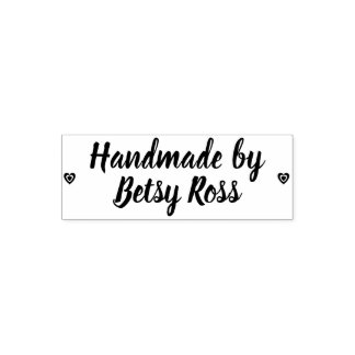 Carimbo Auto Entintado Rustic Handmade by Personalized Name Hearts