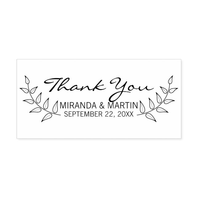 Carimbo Auto Entintado Rustic Laurels Wedding Favor (Design)