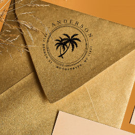 Carimbo Auto Entintado Rustic Palms Modern Tropical Return Address