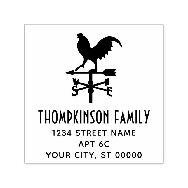 Carimbo Auto Entintado Rustic Weathervane #3 Nome Endereço de Devolução (Design)