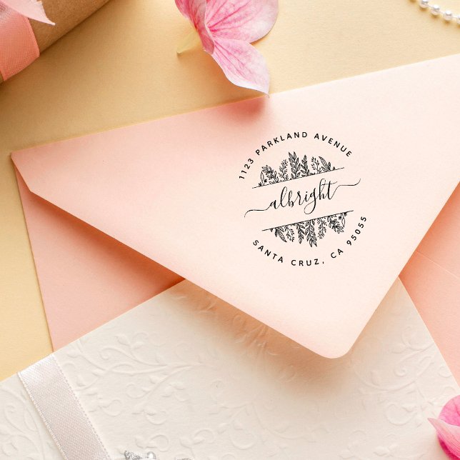 Carimbo Auto Entintado Sai Redondo Redondo das Folhas Redondas Endereço d (Criador carregado)