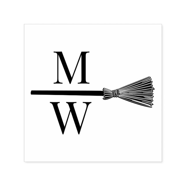 Carimbo Auto Entintado Saltar a Vassoura Casal D Casamento 2 Monograma In (Design)