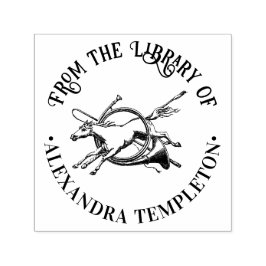 Carimbo Auto Entintado Salto de Cavalo Através do Nome do Livro da Biblio