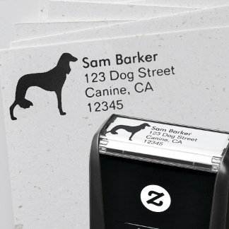 Carimbo Auto Entintado Saluki Dog Breed Silhouette Return Address