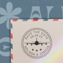 Salve a data de casamento do avião de destino