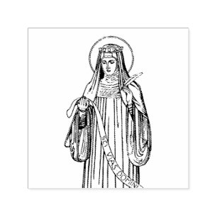 Carimbo Auto Entintado Santa Hildegarda de Bingen Mística Medieval