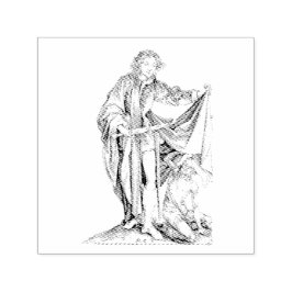 Carimbo Auto Entintado Santo Martin com um mendigo