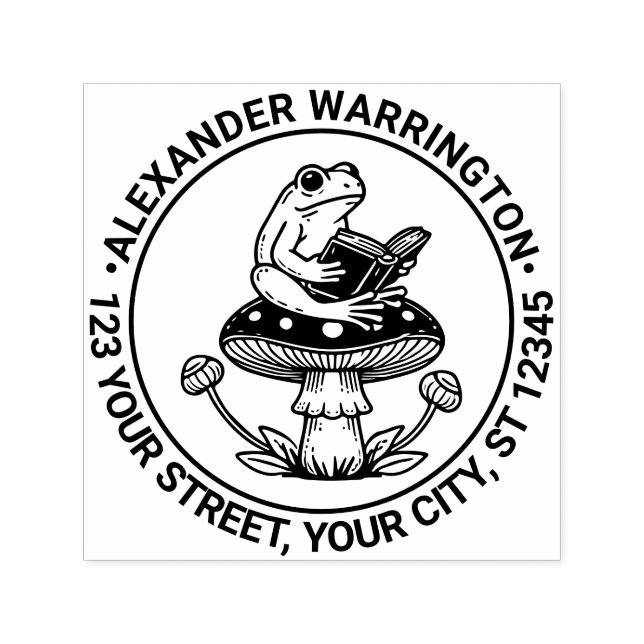 Carimbo Auto Entintado Sapo Grito no Toadstool Nome Leitura Nome Endereço (Design)
