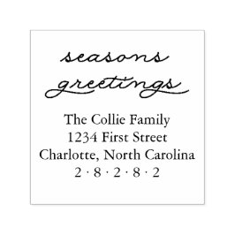 Carimbo Auto Entintado Saudações Seasons Endereço de Férias Personalizado