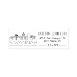 Carimbo Auto Entintado Savannah Skyline | Endereço personalizado