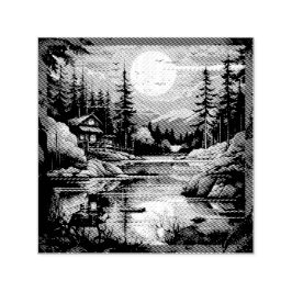 Carimbo Auto Entintado Scandinávia Retro Art Mountain Home