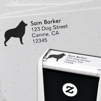 Carimbo Auto Entintado Schipperke Dog Breed Silhouette Return Address