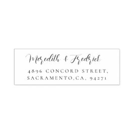 Carimbo Auto Entintado Script Chic de Endereço de Devolução de na moda