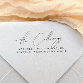 Carimbo Auto Entintado Script de caligrafia Assinatura Endereço de Devolu