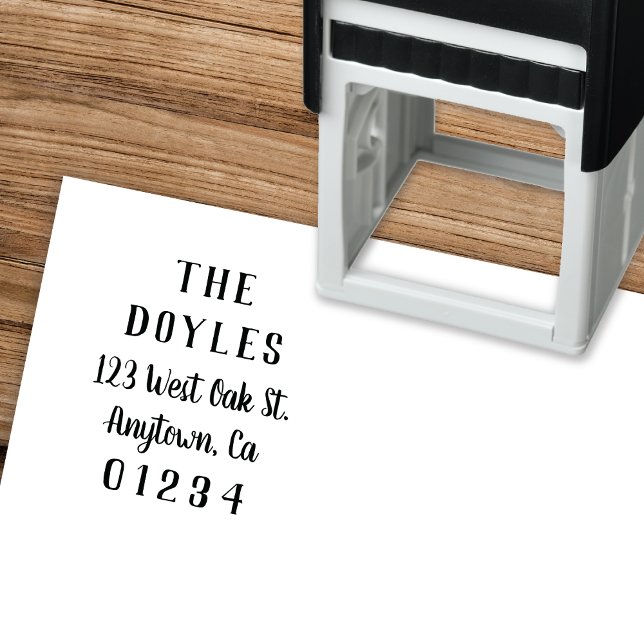 Carimbo Auto Entintado Script de caligrafia moderna | Endereço de devoluç (Criador carregado)