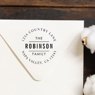 Carimbo Auto Entintado Script de Círculo   Crie seu próprio endereço de d