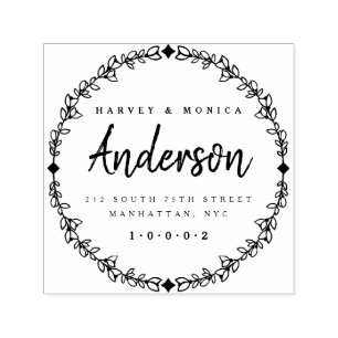 Carimbo Auto Entintado Script de Pincel e Endereço de Devolução de Fuso H