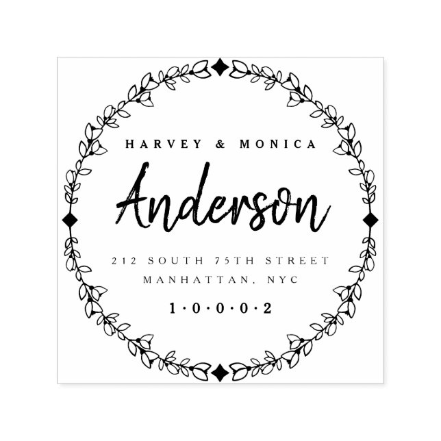 Carimbo Auto Entintado Script de Pincel e Endereço de Devolução de Fuso H (Design)