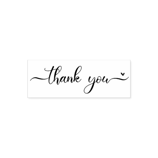 Carimbo Auto Entintado Script de rico Obrigado Coração (Design)