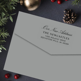 Carimbo Auto Entintado Script Elegante Nosso Novo Endereço De Devolução