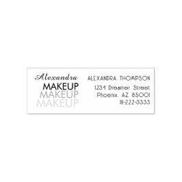 Carimbo Auto Entintado Script Makeup Studio Name Return Address Phone