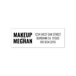 Carimbo Auto Entintado Script Makeup Studio Name Return Address Phone