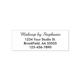 Carimbo Auto Entintado Script Makeup Studio Name Return Address Phone