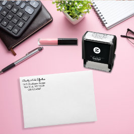 Carimbo Auto Entintado Script Makeup Studio Name Return Address Phone