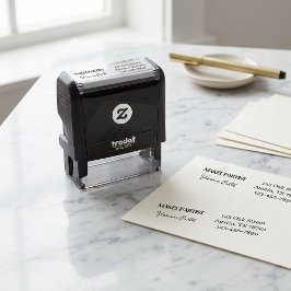 Carimbo Auto Entintado Script Makeup Studio Name Return Address Phone