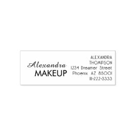 Carimbo Auto Entintado Script Makeup Studio Name Return Address Phone Sel