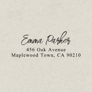 Carimbo Auto Entintado Script manuscrito de pincel de luxo simples