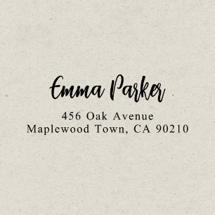 Carimbo Auto Entintado Script manuscrito de pincel moderno simples